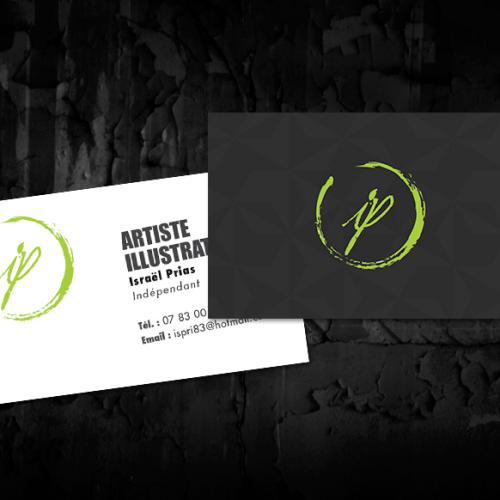 Création carte de visite de l'Artiste Illustrateur M. Israël Prias