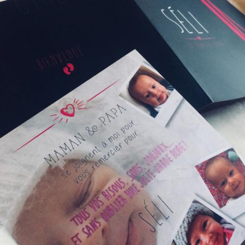 Conception et création de faire-part de naissance & son carton de remerciements / ©freevector.com - ©komkstudio.com